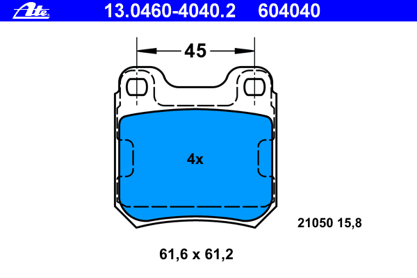 Комплект тормозных колодок, дисковый тормоз 13.0460-4040.2