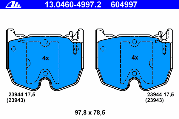 Комплект тормозных колодок, дисковый тормоз 13.0460-4997.2