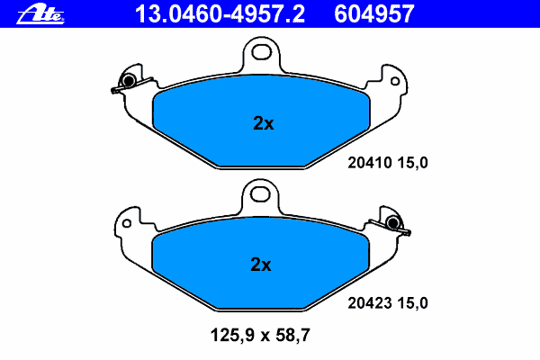 Комплект тормозных колодок, дисковый тормоз 13.0460-4957.2