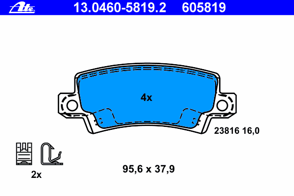 Комплект тормозных колодок, дисковый тормоз 13.0460-5819.2