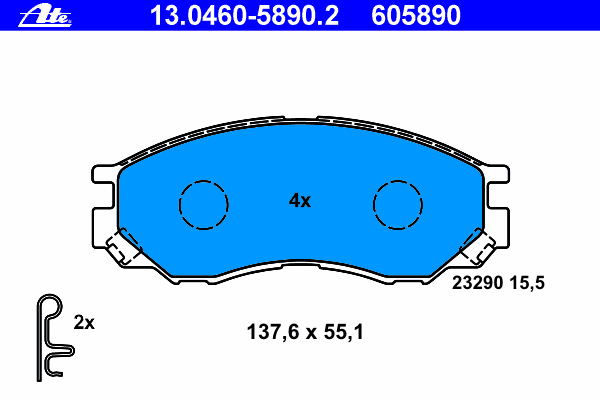 Комплект тормозных колодок, дисковый тормоз 13.0460-5890.2