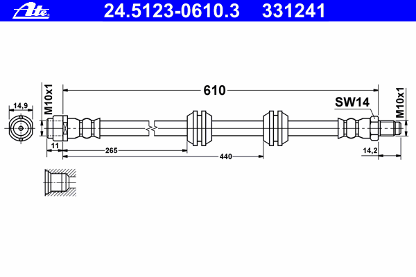Tubo flexível de travão 24.5123-0610.3