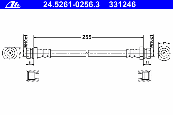 Tubo flexível de travão 24.5261-0256.3