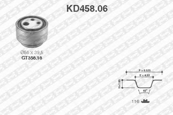 Kit cinghie dentate KD458.06