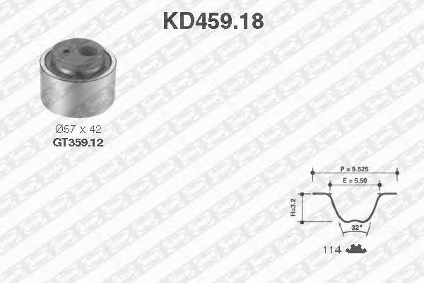 Kit cinghie dentate KD459.18