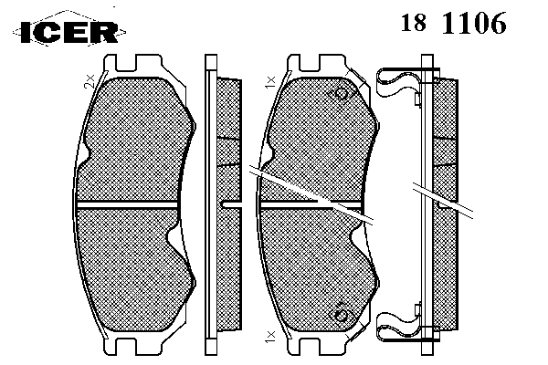 Комплект тормозных колодок, дисковый тормоз 181106