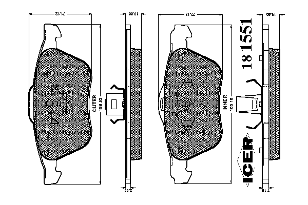 Brake Pad Set, disc brake 181551