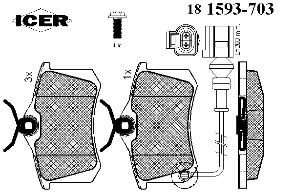 Kit de plaquettes de frein, frein à disque 181593-703