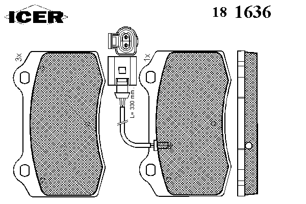 Kit de plaquettes de frein, frein à disque 181636