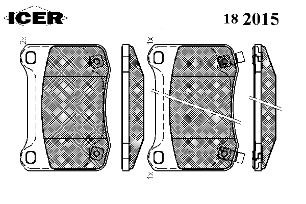 Комплект тормозных колодок, дисковый тормоз 182015