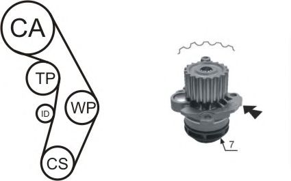 Water Pump & Timing Belt Kit WPK-177401