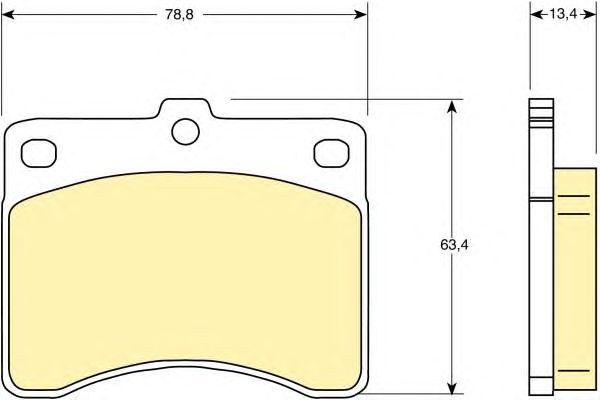 Комплект тормозных колодок, дисковый тормоз 6107369
