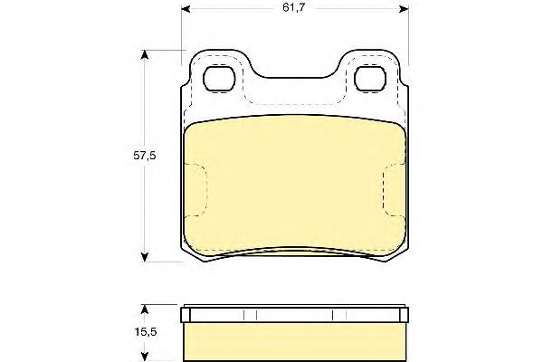 Комплект тормозных колодок, дисковый тормоз 6109522