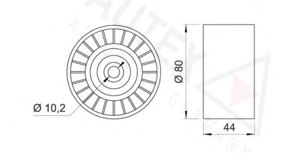Medløberhjul, multi-V-rem 654068