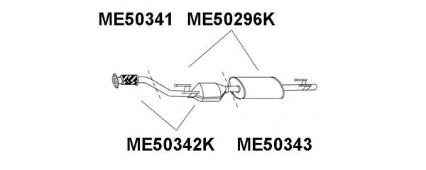 Repair Pipe, catalytic converter ME50341