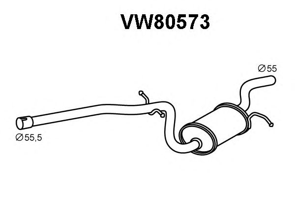 Средний глушитель выхлопных газов VW80573