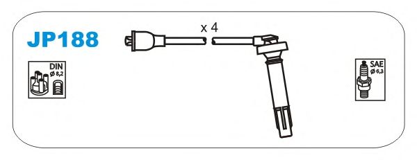 Комплект проводов зажигания JP188