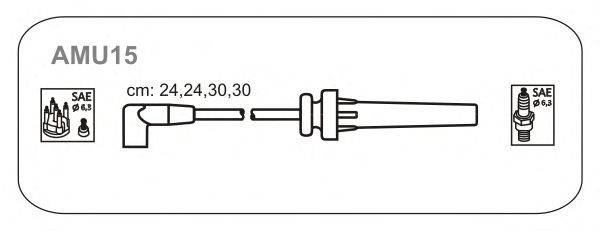 Комплект проводов зажигания AMU15