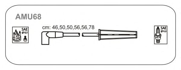 Комплект проводов зажигания AMU68