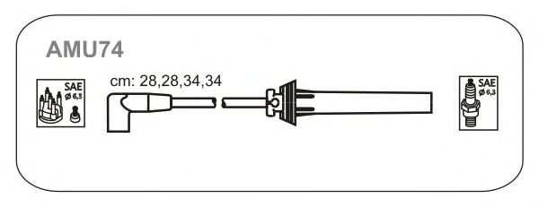 Комплект проводов зажигания AMU74