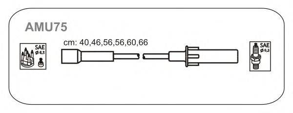 Комплект проводов зажигания AMU75