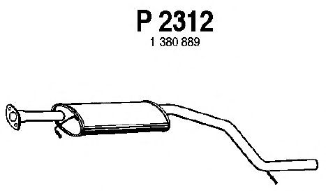 Средний глушитель выхлопных газов P2312