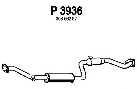 Средний глушитель выхлопных газов P3936