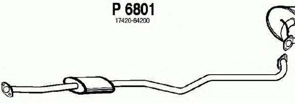 Средний глушитель выхлопных газов P6801