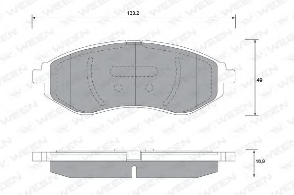 Комплект тормозных колодок, дисковый тормоз 151-1179