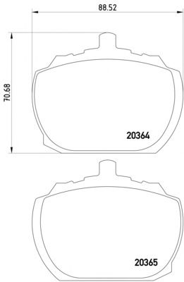 Комплект тормозных колодок, дисковый тормоз 2036404