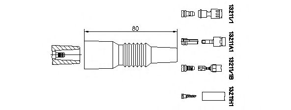 Conector, distribuidor de encendido; Conector, bobina de encendido 13211/1