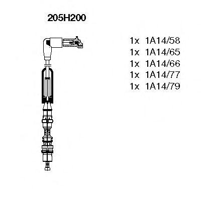 Комплект проводов зажигания 205H200