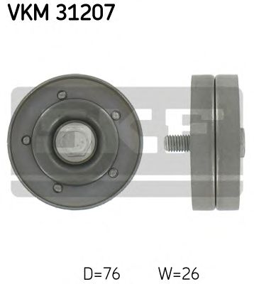 Deflection/Guide Pulley, v-ribbed belt VKM 31207
