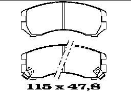 Комплект тормозных колодок, дисковый тормоз BL1296A2