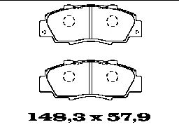 Комплект тормозных колодок, дисковый тормоз BL1364A2