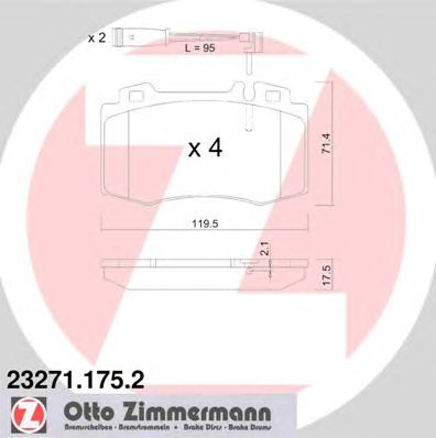 Комплект тормозных колодок, дисковый тормоз 23271.175.2