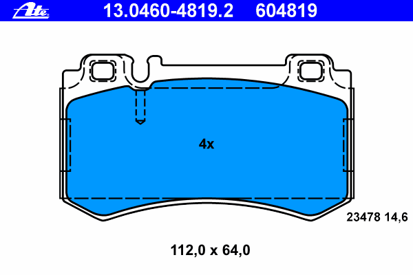 Комплект тормозных колодок, дисковый тормоз 13.0460-4819.2
