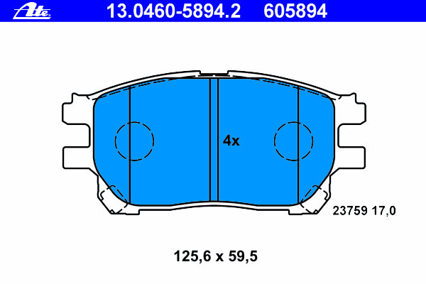 Комплект тормозных колодок, дисковый тормоз 13.0460-5894.2