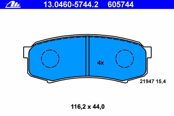 Kit de plaquettes de frein, frein à disque 13.0460-5744.2