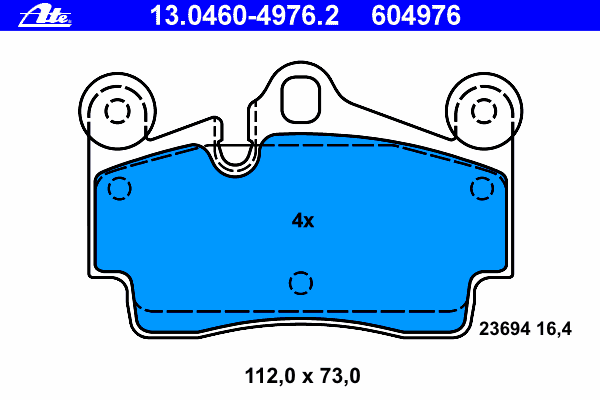 Комплект тормозных колодок, дисковый тормоз 13.0460-4976.2