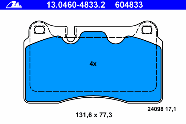 Kit de plaquettes de frein, frein à disque 13.0460-4833.2