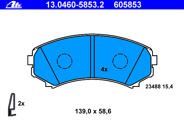 Комплект тормозных колодок, дисковый тормоз 13.0460-5853.2