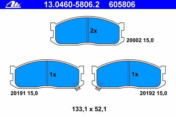 Kit de plaquettes de frein, frein à disque 13.0460-5806.2