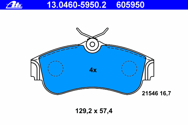 Комплект тормозных колодок, дисковый тормоз 13.0460-5950.2