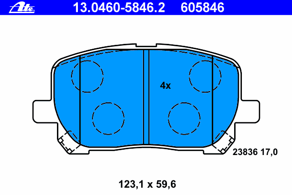 Комплект тормозных колодок, дисковый тормоз 13.0460-5846.2