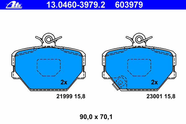 Комплект тормозных колодок, дисковый тормоз 13.0460-3979.2
