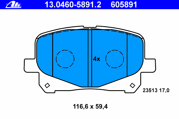 Комплект тормозных колодок, дисковый тормоз 13.0460-5891.2