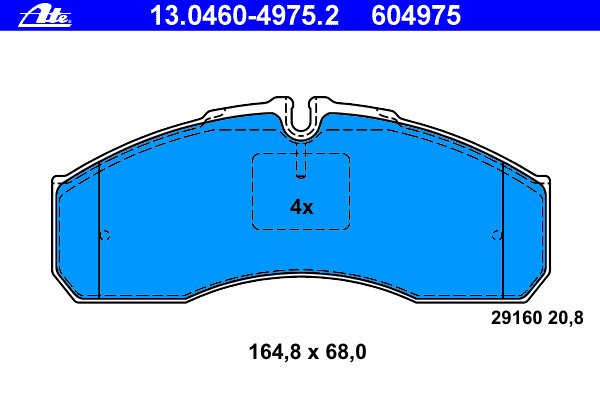 Комплект тормозных колодок, дисковый тормоз 13.0460-4975.2