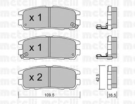 Комплект тормозных колодок, дисковый тормоз 22-0358-0