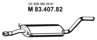 Средний глушитель выхлопных газов 83.407.82